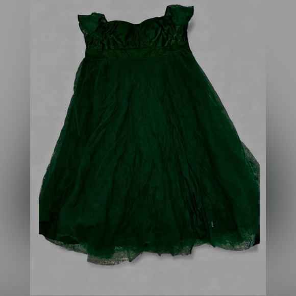 NWT Xpluswear Design Plus Size Semi Formal Elegant Green Off The Shoulder Split - Picture 2 of 4